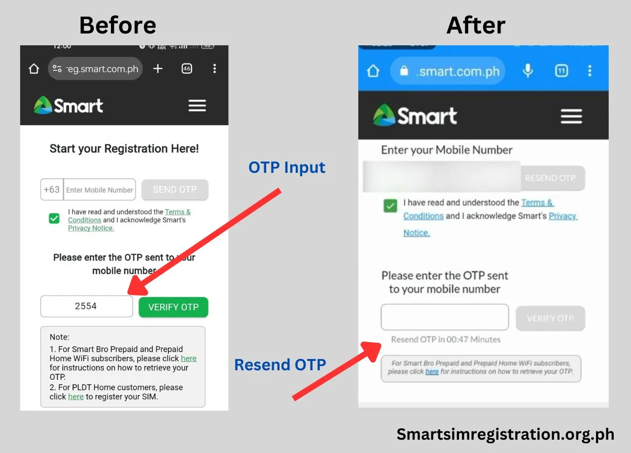 Smart Sim Registration OTP Verification